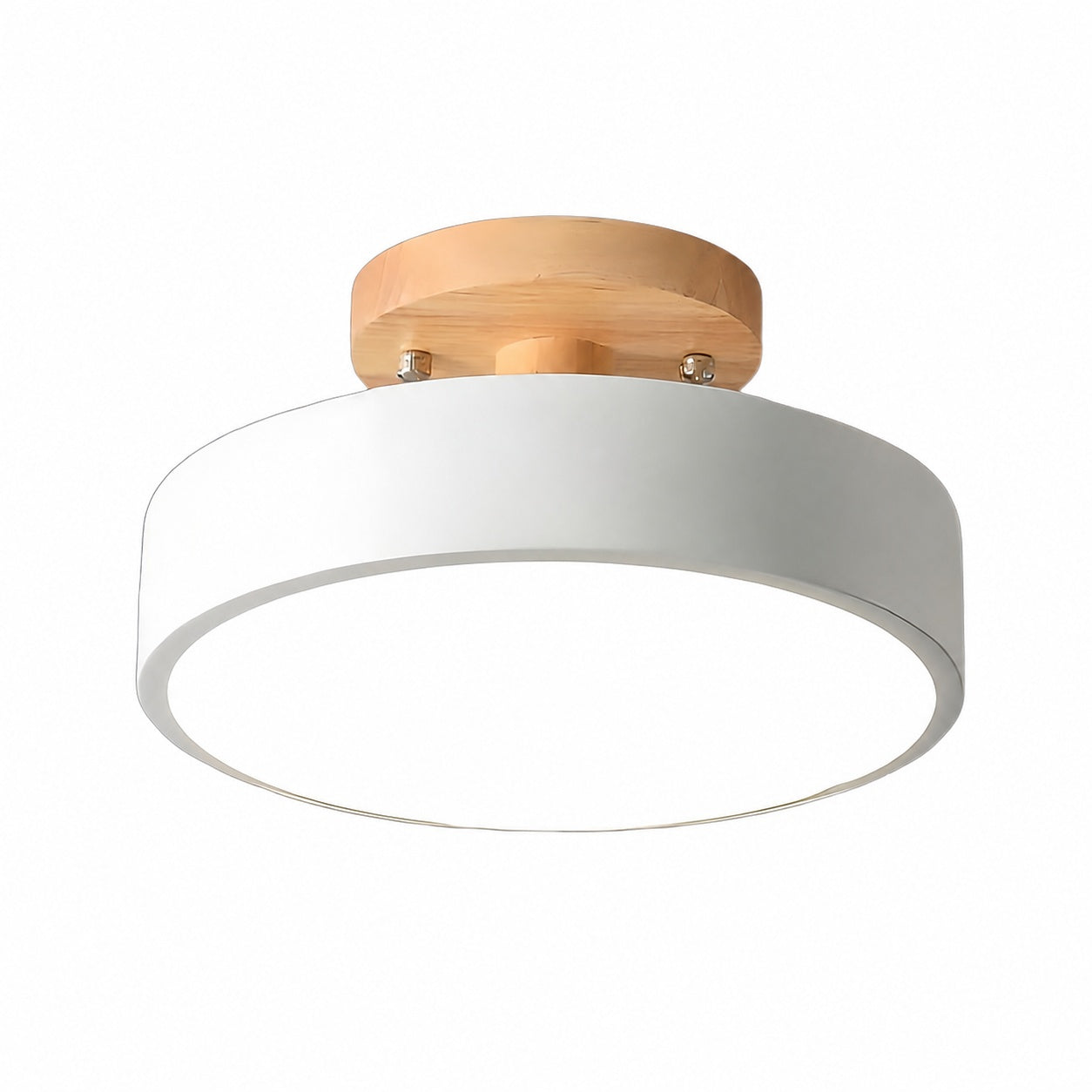 Macaroq Round Ceiling Light – Modern Wood and Acrylic for Bedroom