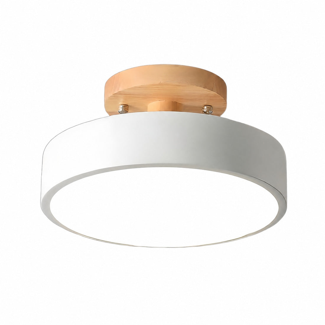 Macaroq Round Ceiling Light – Modern Wood and Acrylic for Bedroom