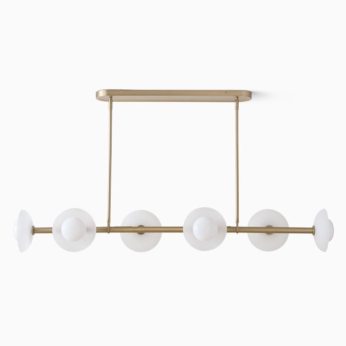 Elorina 6-Light Linear Chandelier - Modern Metal Light Fixture - Dining Room Lighting