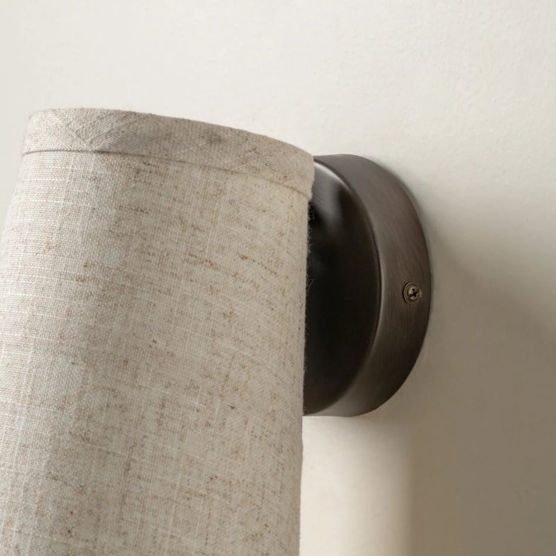 Zalen Textured Linen Wall Light – Soft Retro Wall Sconce for Reading Nook