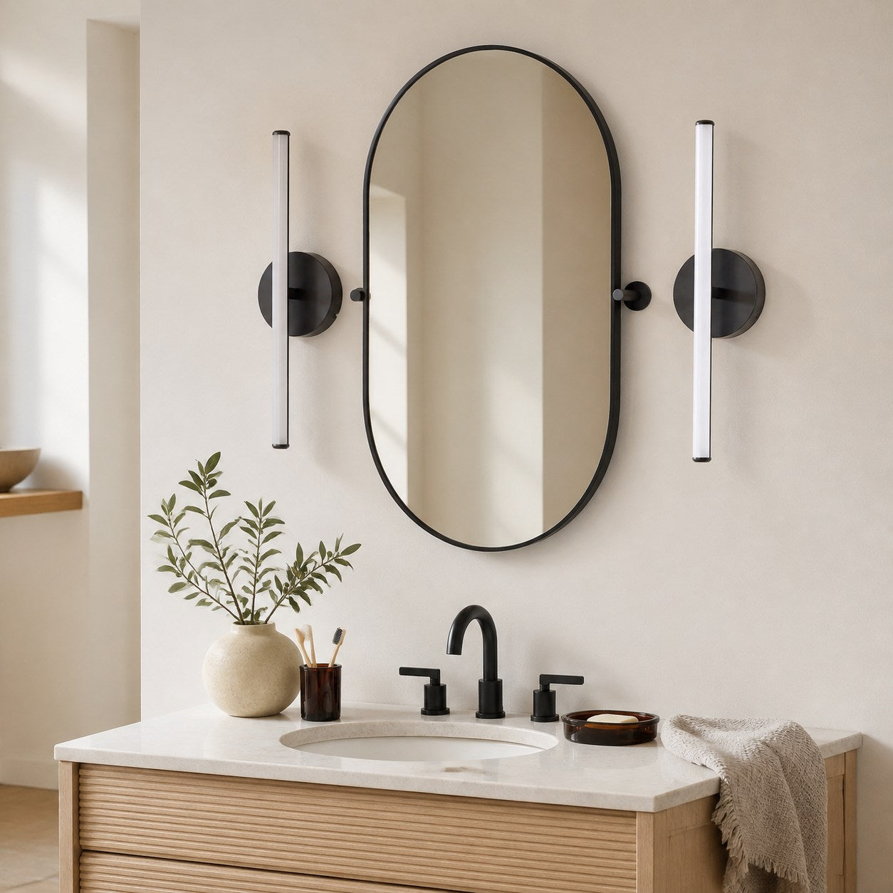 Voro Modern LED Wall Sconce - Metal Bathroom & Hallway Lighting Fixture