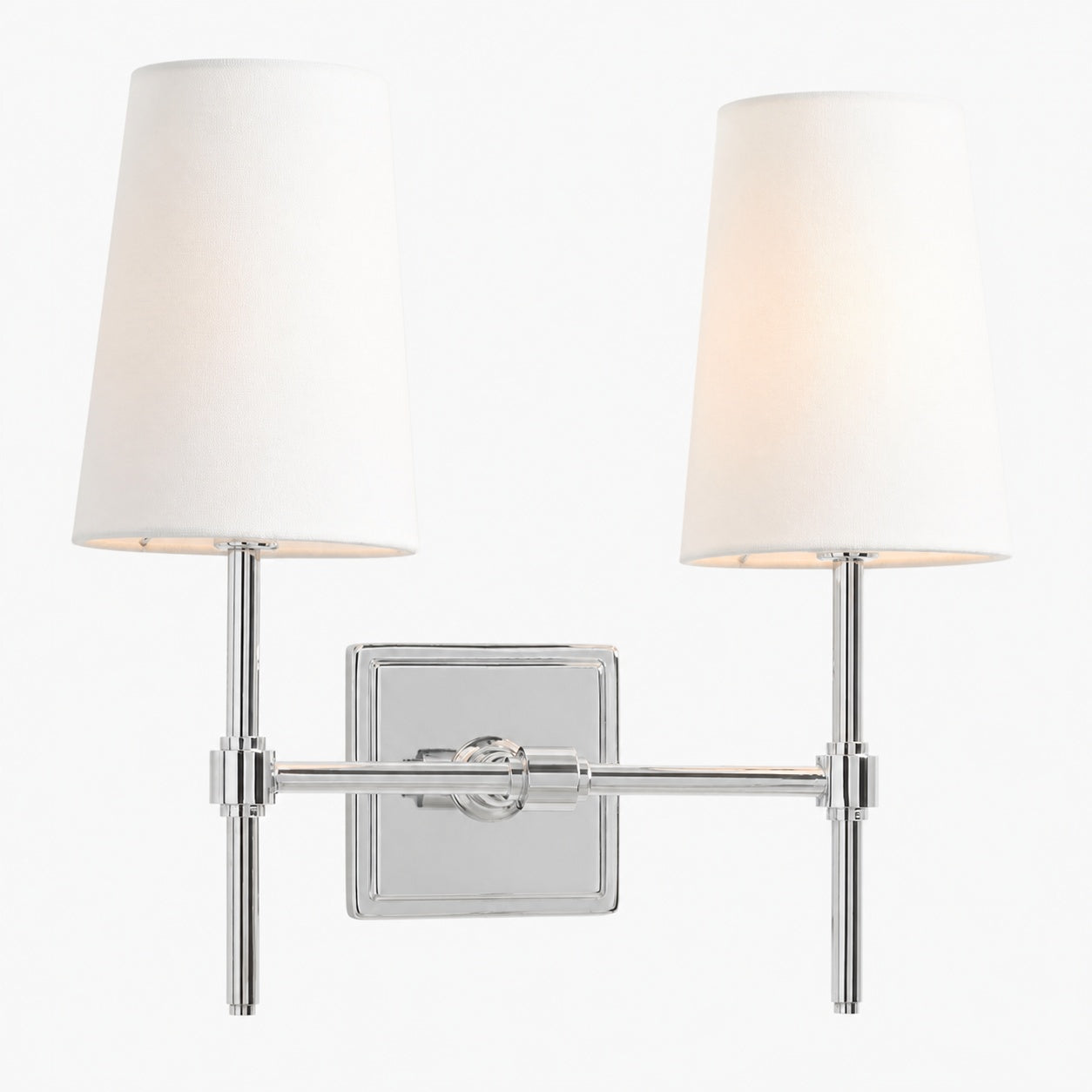 Derlina White Linen Shades Wall Lamp – Retro Metal Multi-Head Lighting Fixture