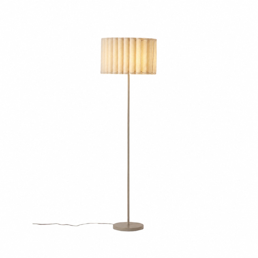 Velura Stand Floor Lamp - Beige Linen Shade and Metal Stand