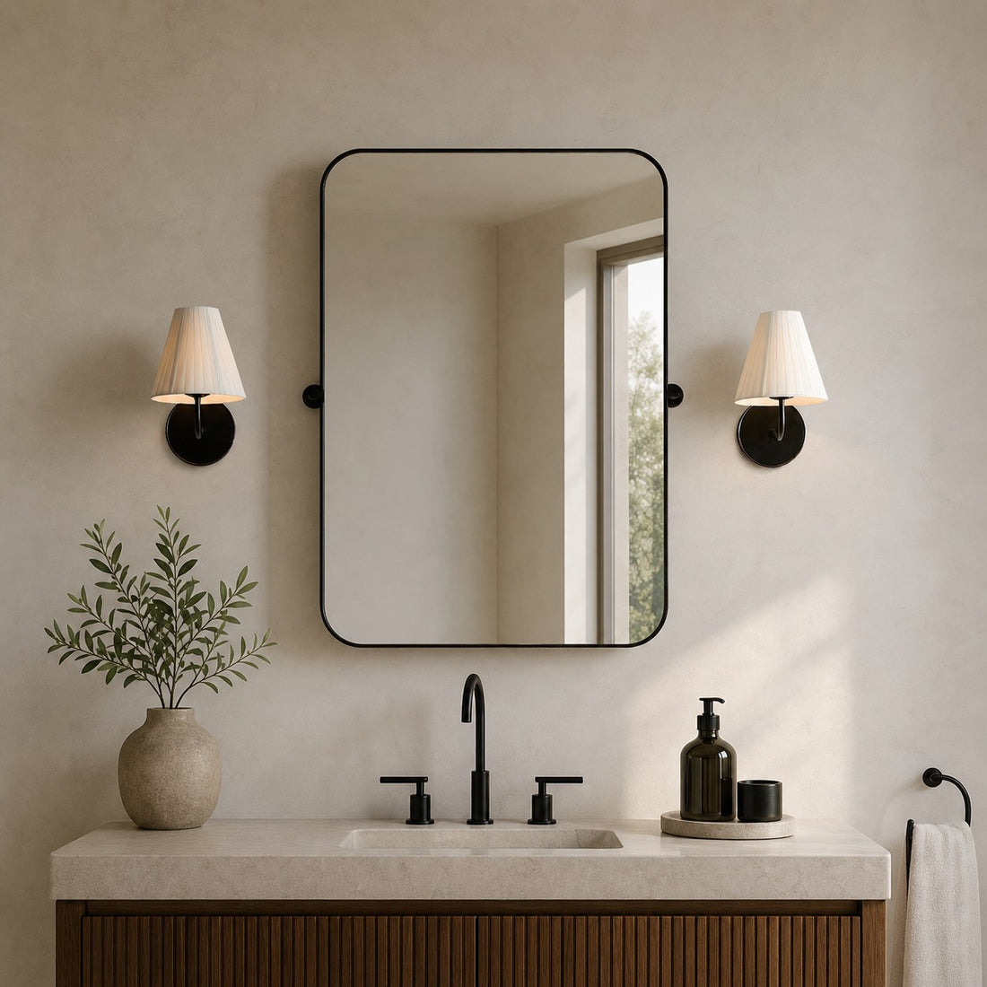 Fibura Sleek Metal Linen Shade Wall Light - Wall-Mounted Art
