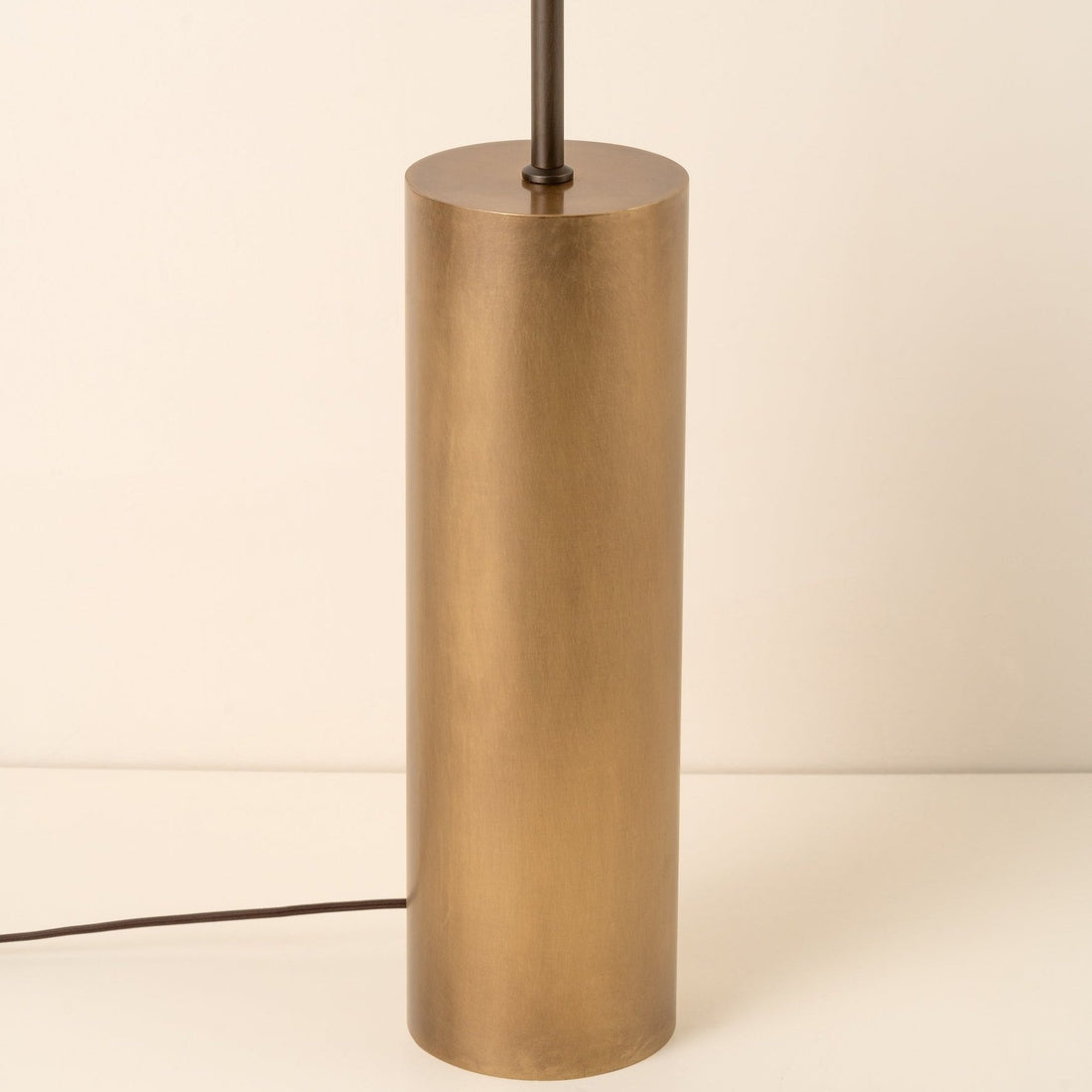 Zalen Floor Lamp - Layered Linen Pendant Design Aged Brass-Metal Lamp for Living Room
