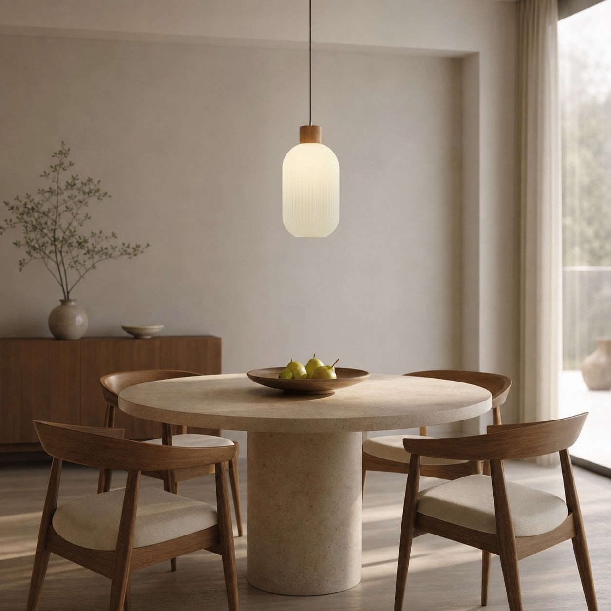 Opalyn Vintage Elegant Milky White Glass Pendant Lamp - Lighting for Dining Room
