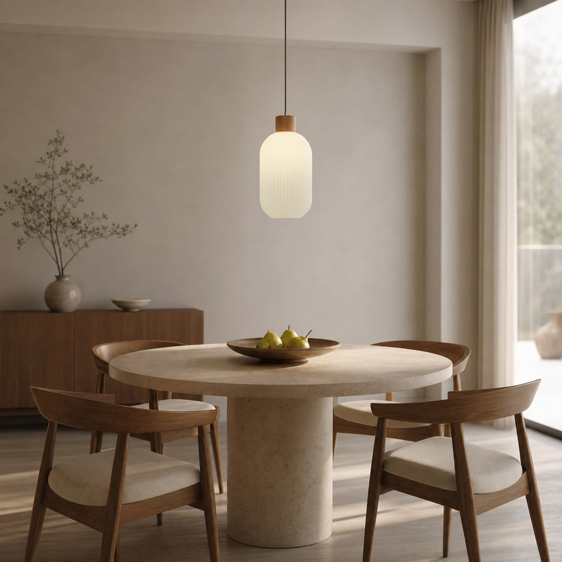Opalyn Vintage Elegant Milky White Glass Pendant Lamp - Lighting for Dining Room