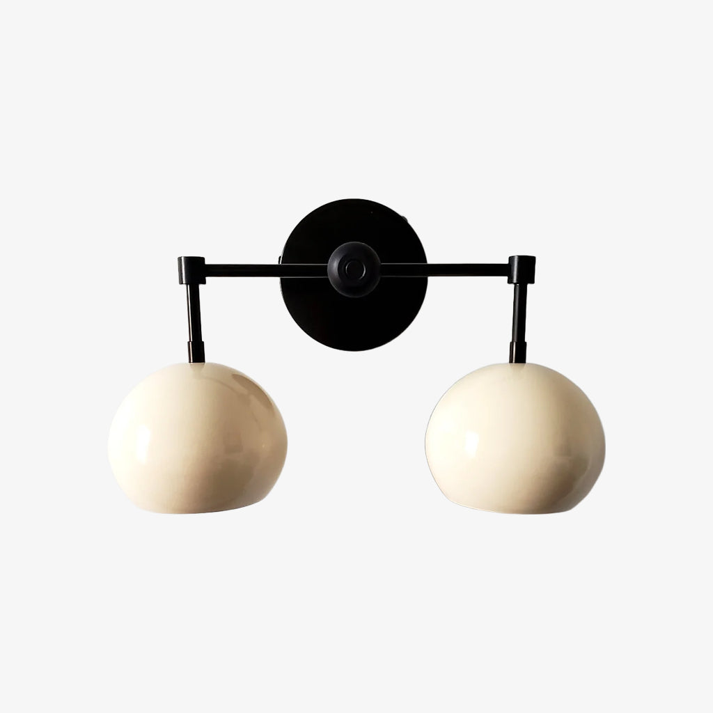 White Shades Wall Sconce - Double Head Vanity Bathroom Light
