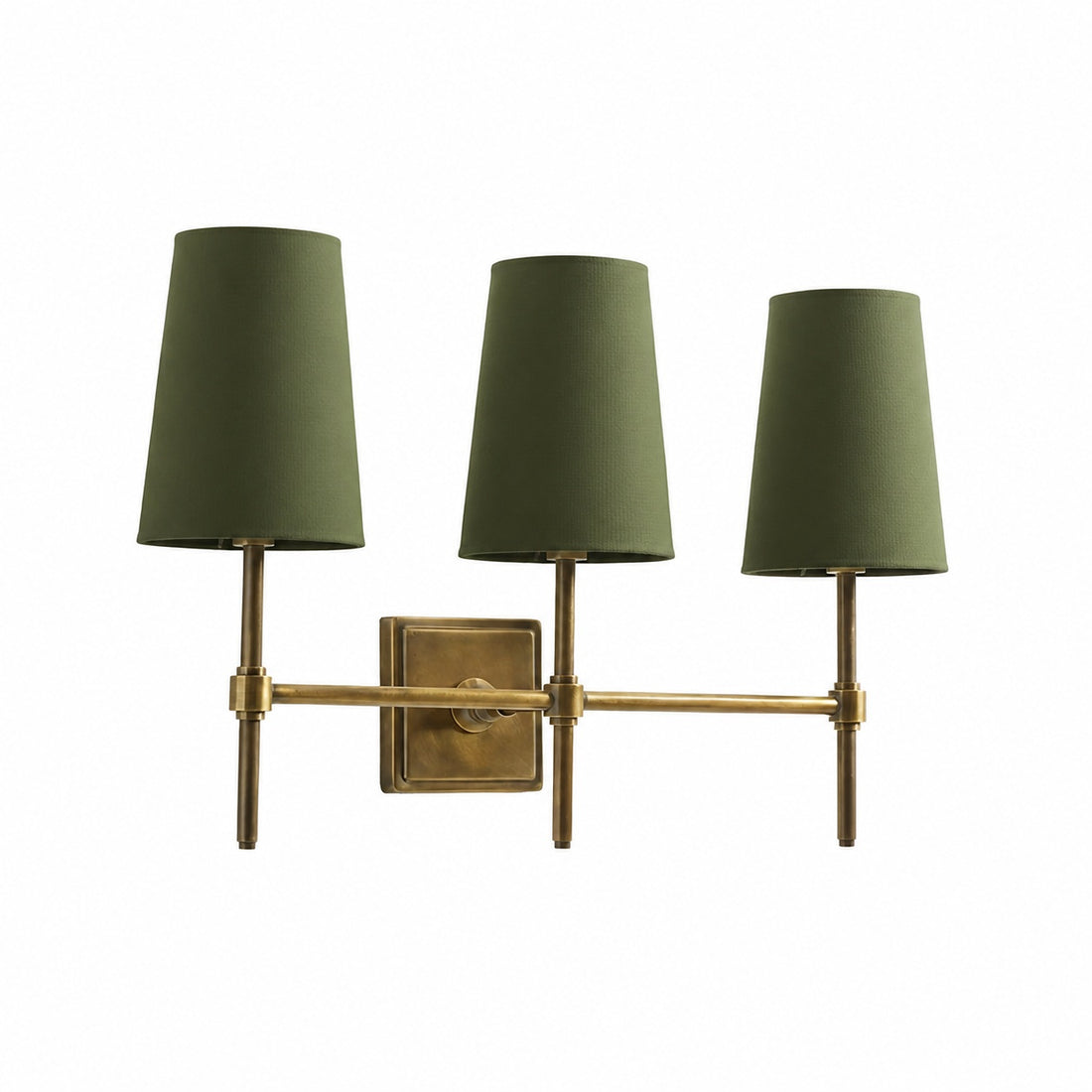 Derlina White Linen Shades Wall Lamp – Retro Metal Multi-Head Lighting Fixture