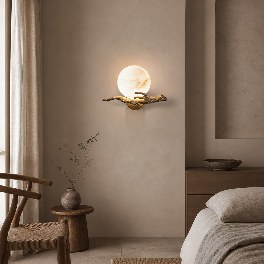 Retro Twigs Alabaster Wall Lamp