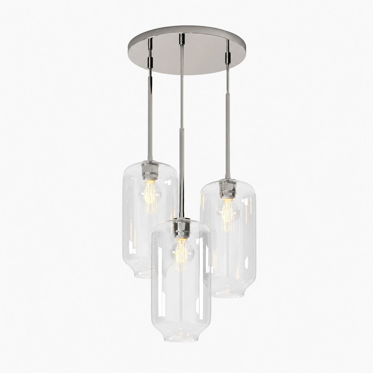 Lumivelle Pebble Glass Chandelier - 3-Light Modern Pendant Style