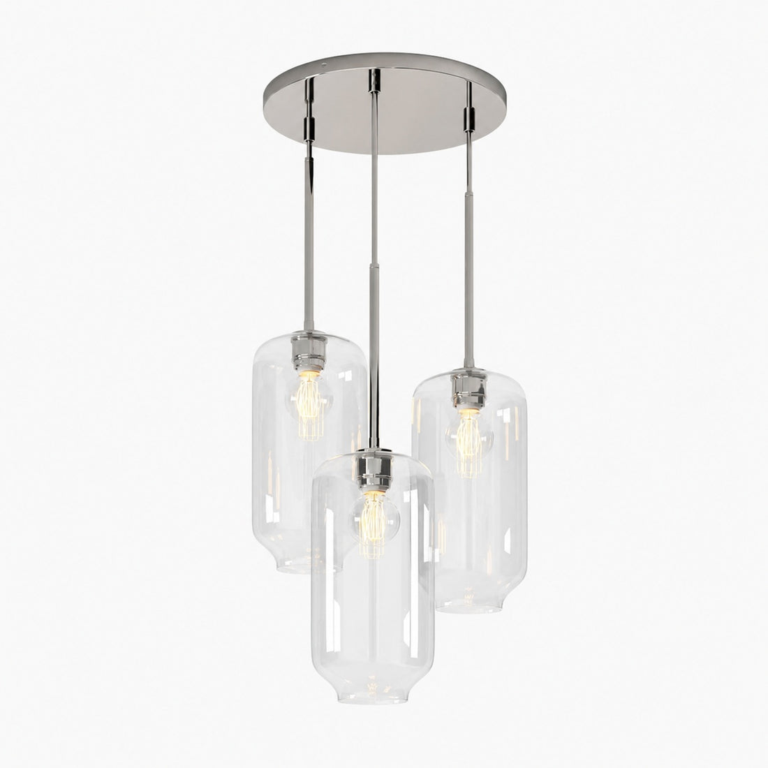 Lumivelle Pebble Glass Chandelier - 3-Light Modern Pendant Style