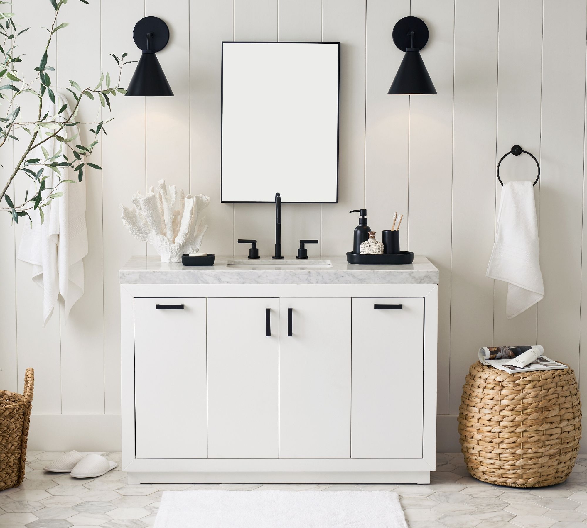 Korvi Iron Tapered Sconce Light - Wall Fixture in Black or Brass