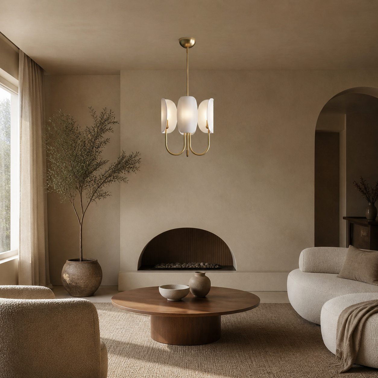 Leaf Brass Chandelier
