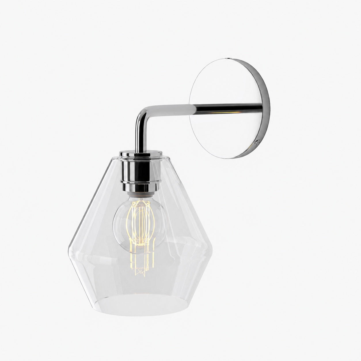 Merin Sculptural Milk Glass Geometric Wall Lamp