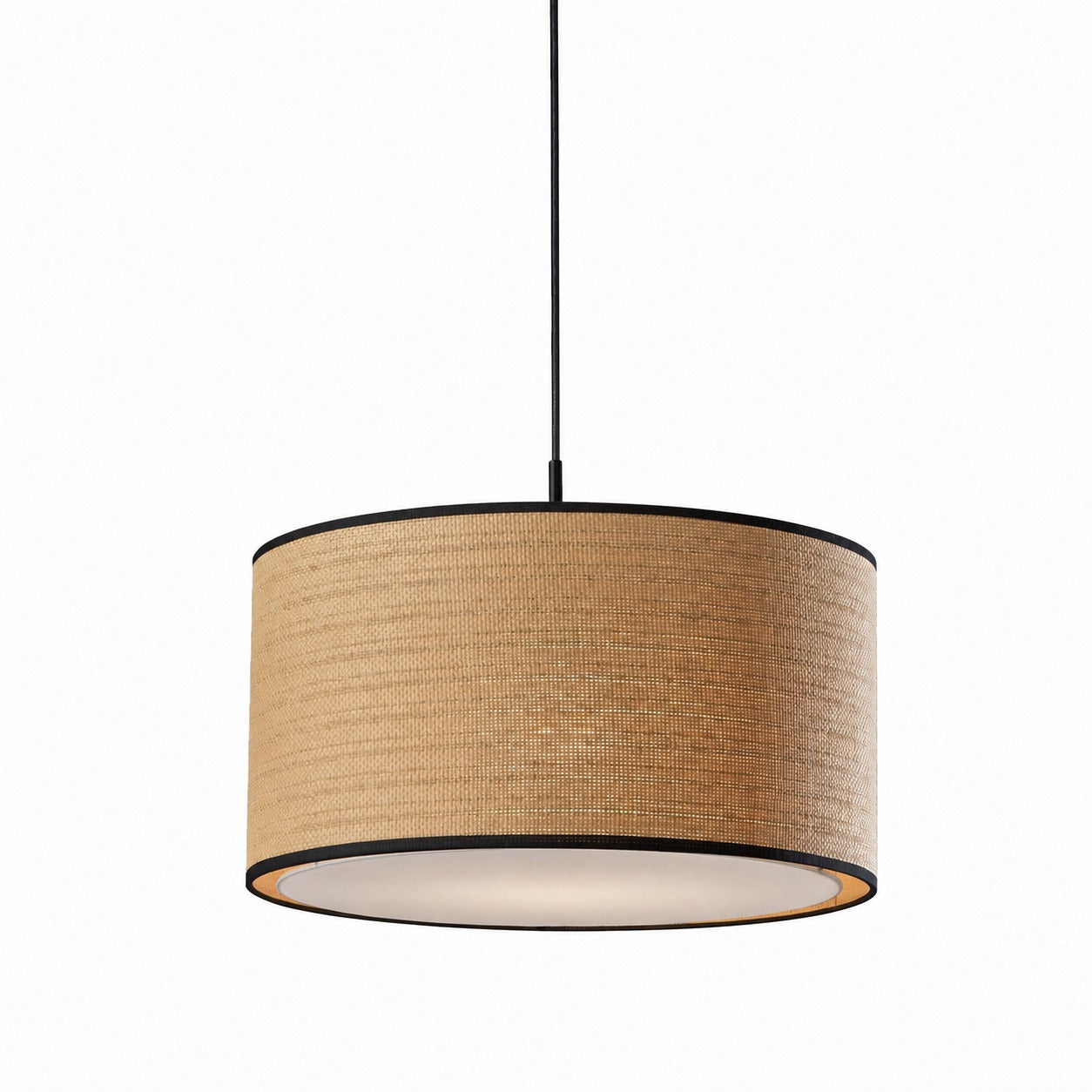 Dumora Fabric Drum Shade Pendant Light - Linen Design Hanging Light