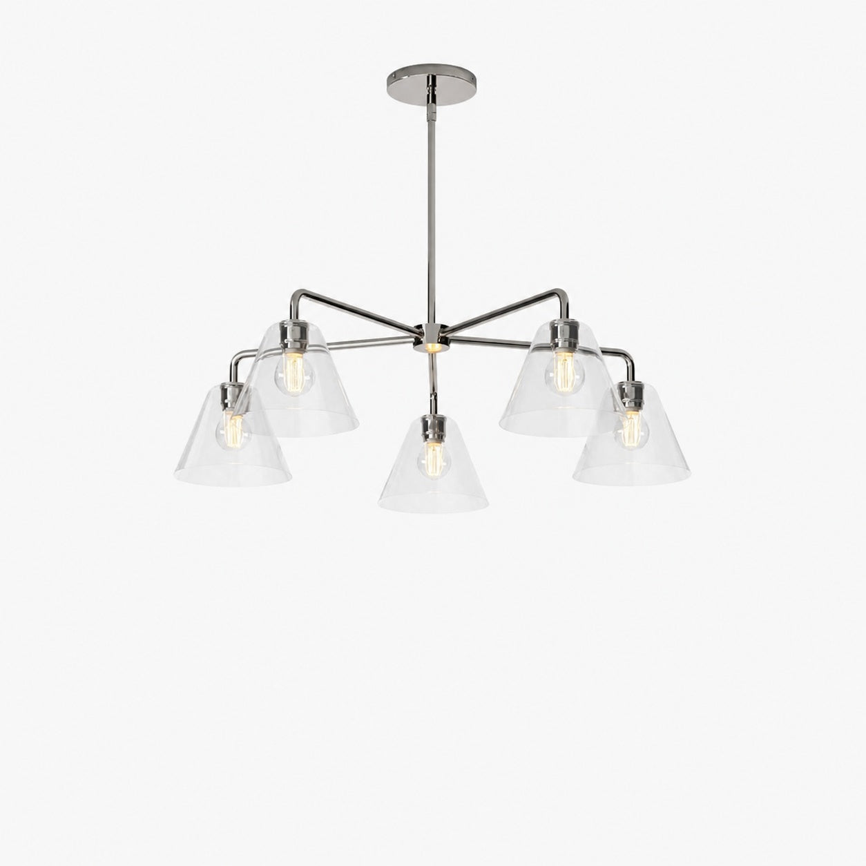 Conica Sculptural 5-Light Cone Chandelier - Modern Glass Lighting for Home