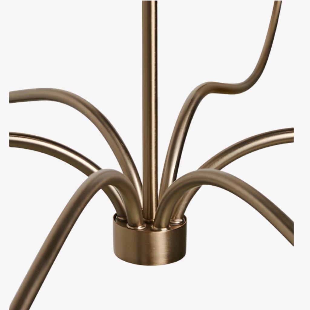 Kysara Linear Chandelier - Curved Lamp Arms and Fabric Shades are Suitable for Living Rooms or Dining Rooms