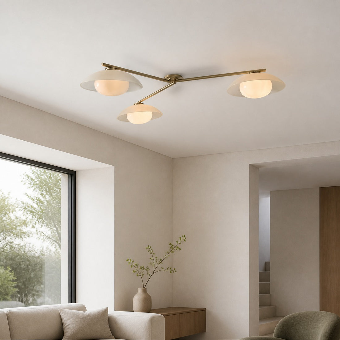 Elorina 3-Light Flush Mount Glass/Metal Ceiling Light - A Stylish Fixture for Modern Spaces