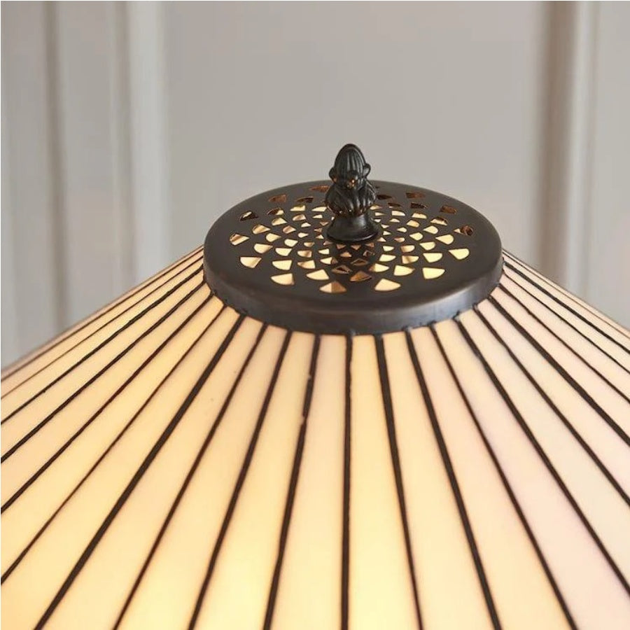 TiffStar Art Glass Floor Lamp with Ornamental Pattern Shade – Standing Light for Living Rooms