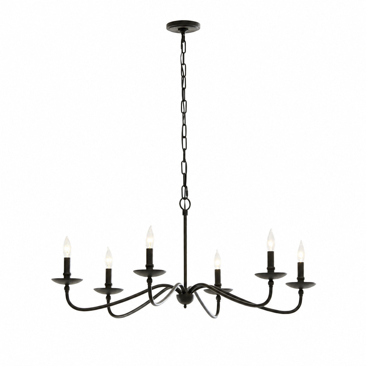 Rowan Timeless Iron Candle Design Chandelier - Industrial Interior Lighting For Bedroom