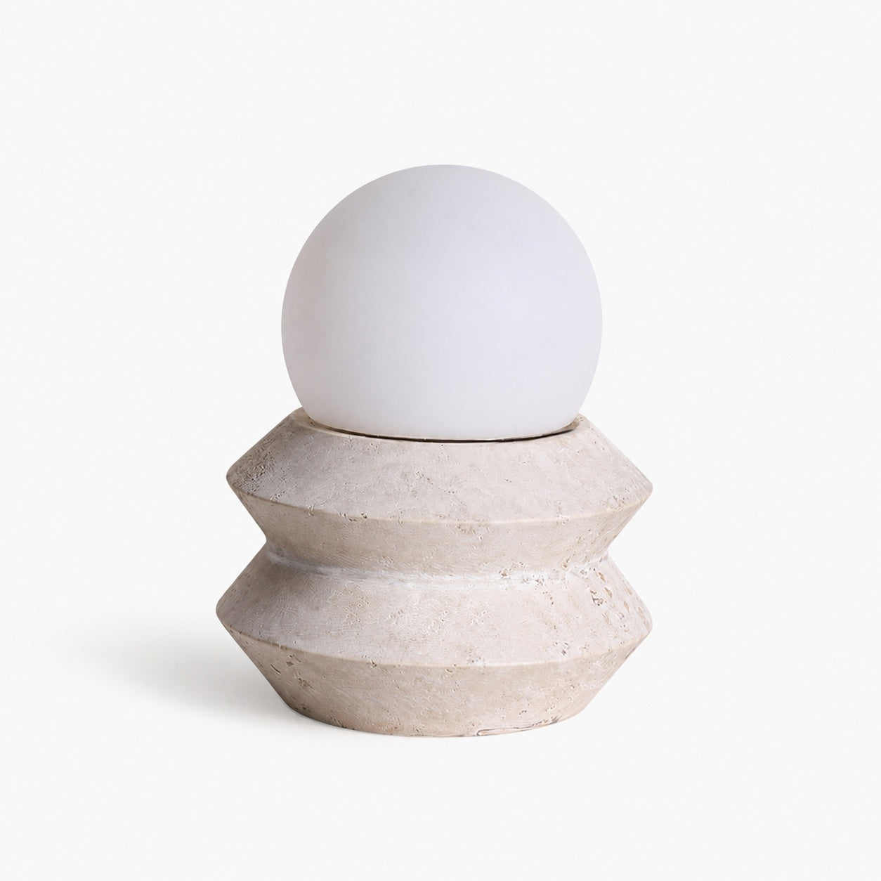 Fin Travertine Table Lamp (Built-in Battery)