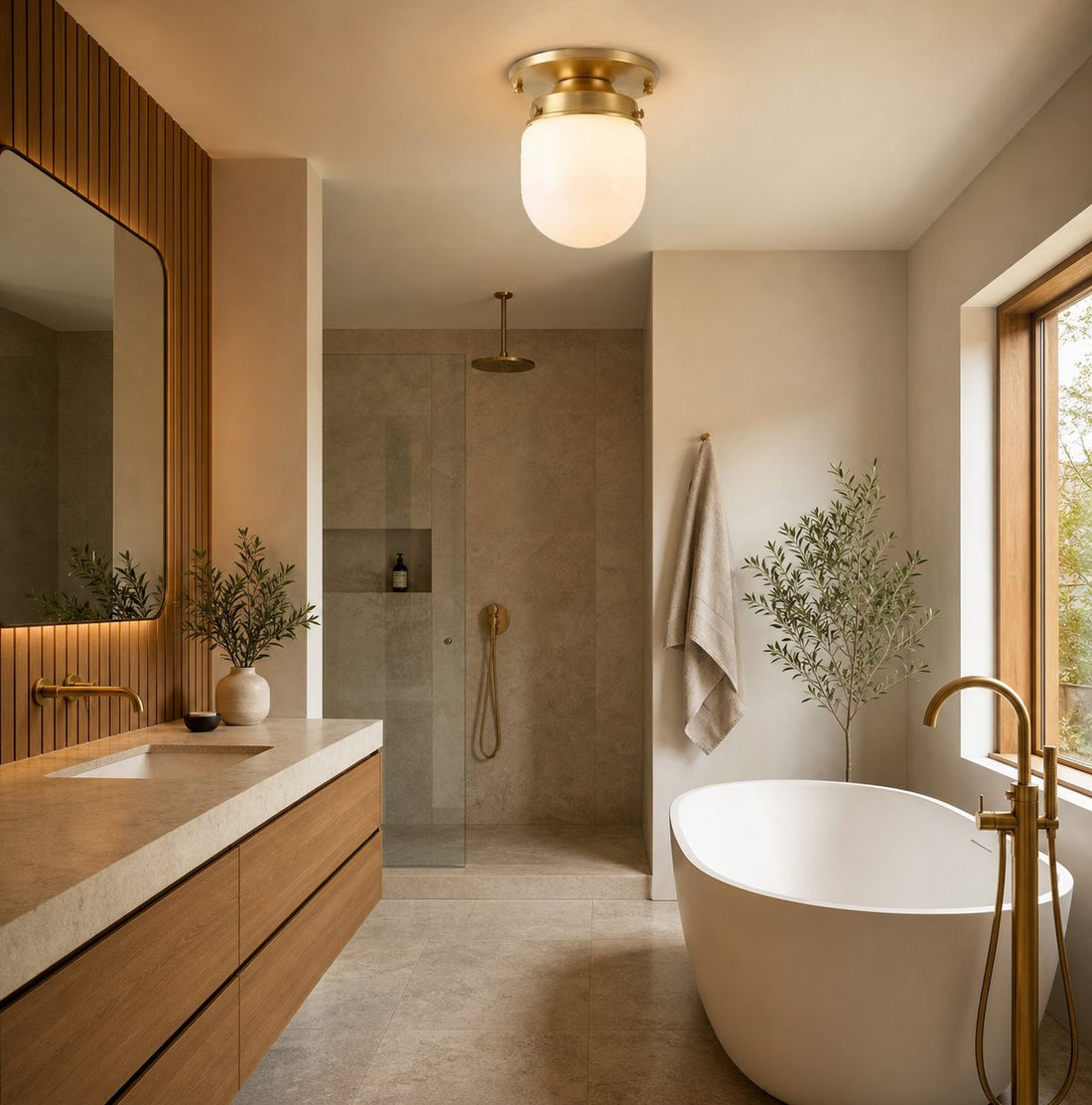 Bullet-shaped Spherical Ceiling Lamp