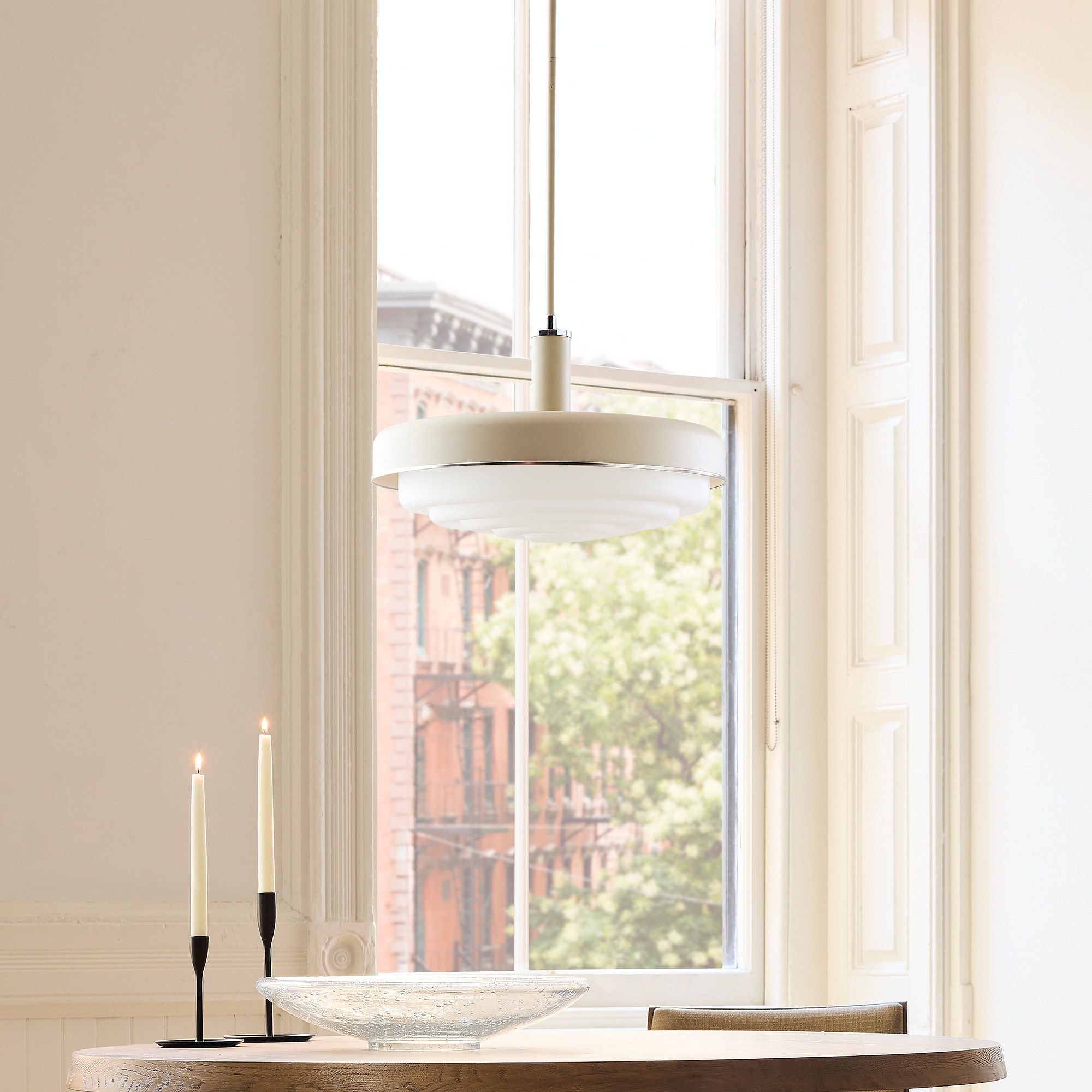 Rolvona Glass Pendant Light - Vintage Inspired Retro Style with Modern Elegance