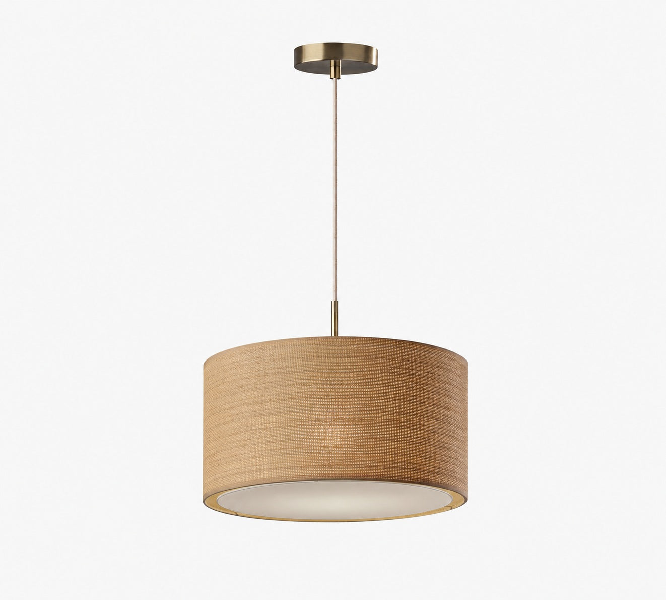 Dumora Fabric Drum Shade Pendant Light - Linen Design Hanging Light