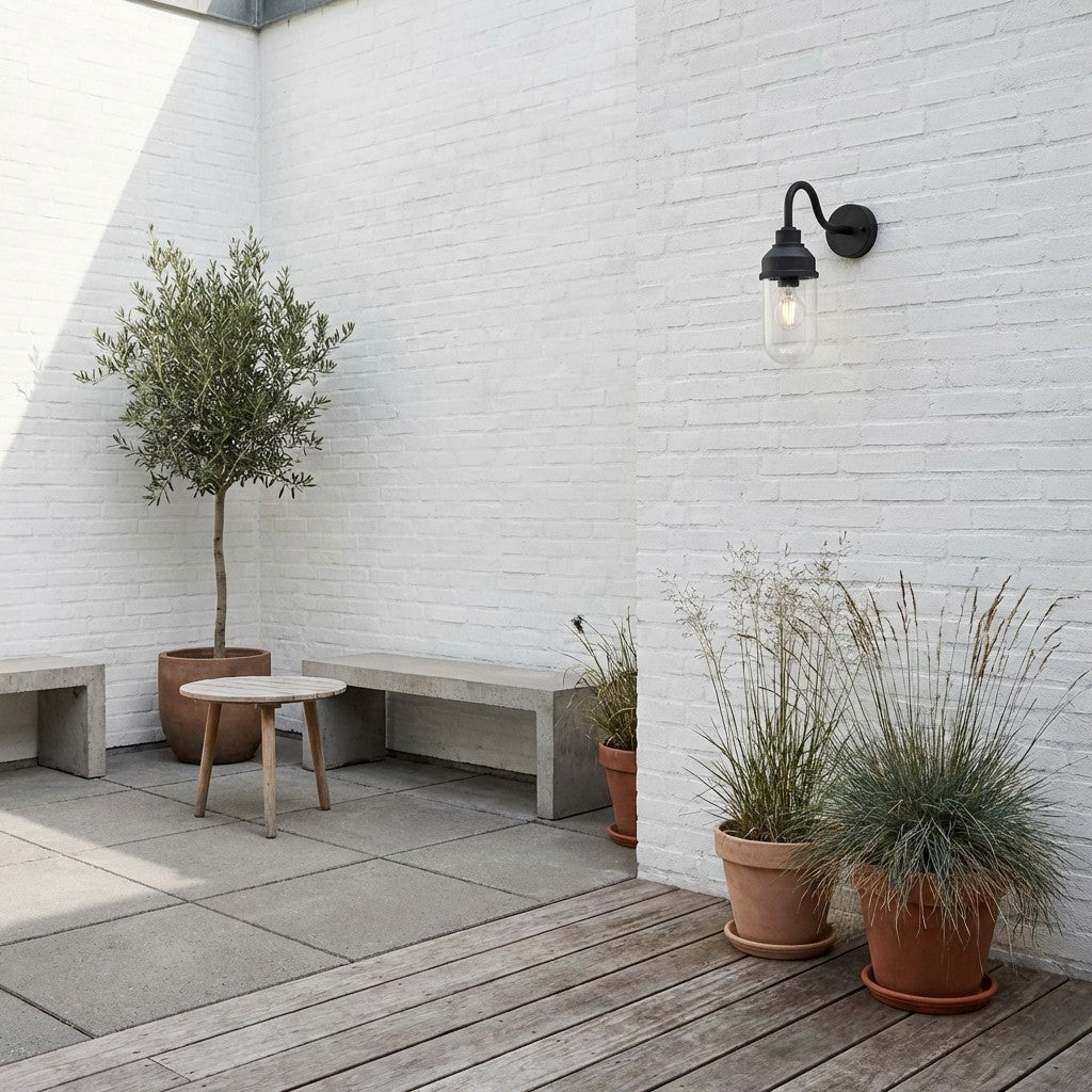 Trevanta Contemporary Outdoor Wall Light – Minimalist Lantern for Entryways & Facades