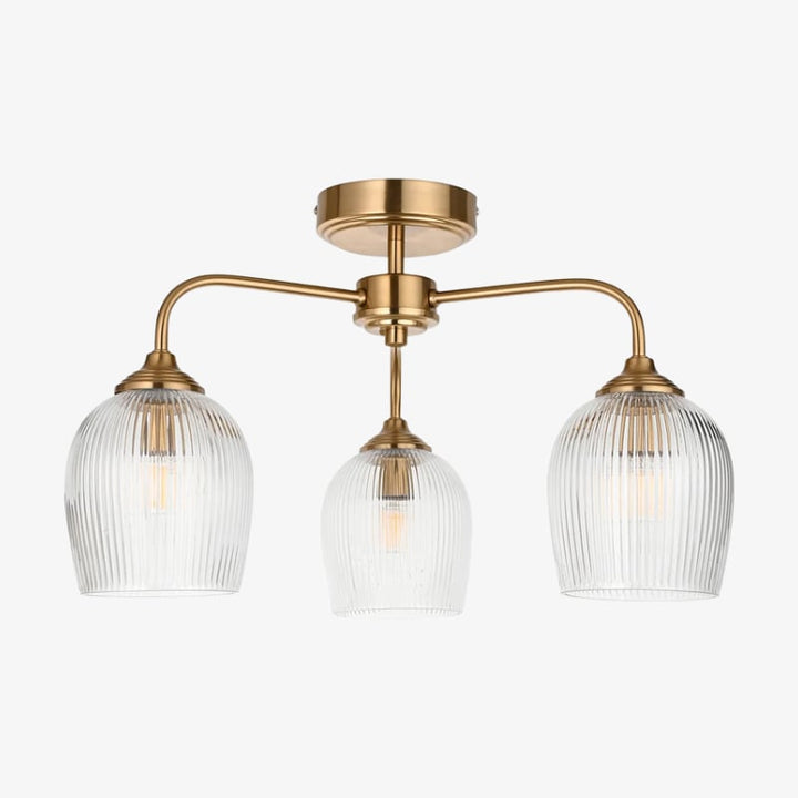 Brazara Multi-Light Glass Shade Pendant Lamp – Curved Metal Arms for Modern Homes