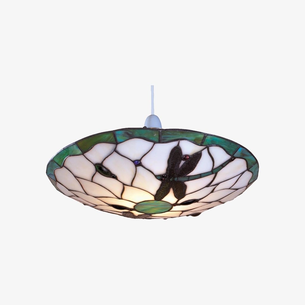 TF Butterfly Pendant Lamp - Decorative Stained Glass Pendant Light for Bedroom or Entryway