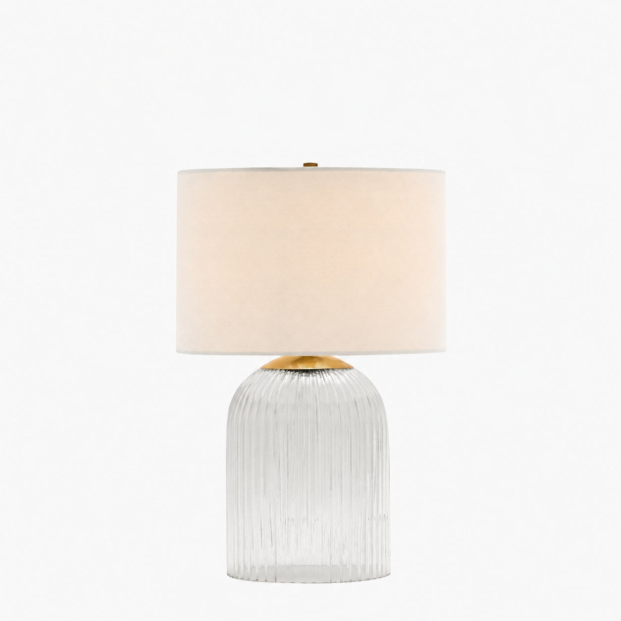 Bravira Ribbed Glass Table Lamp - Modern Lighting with Linen Shade
