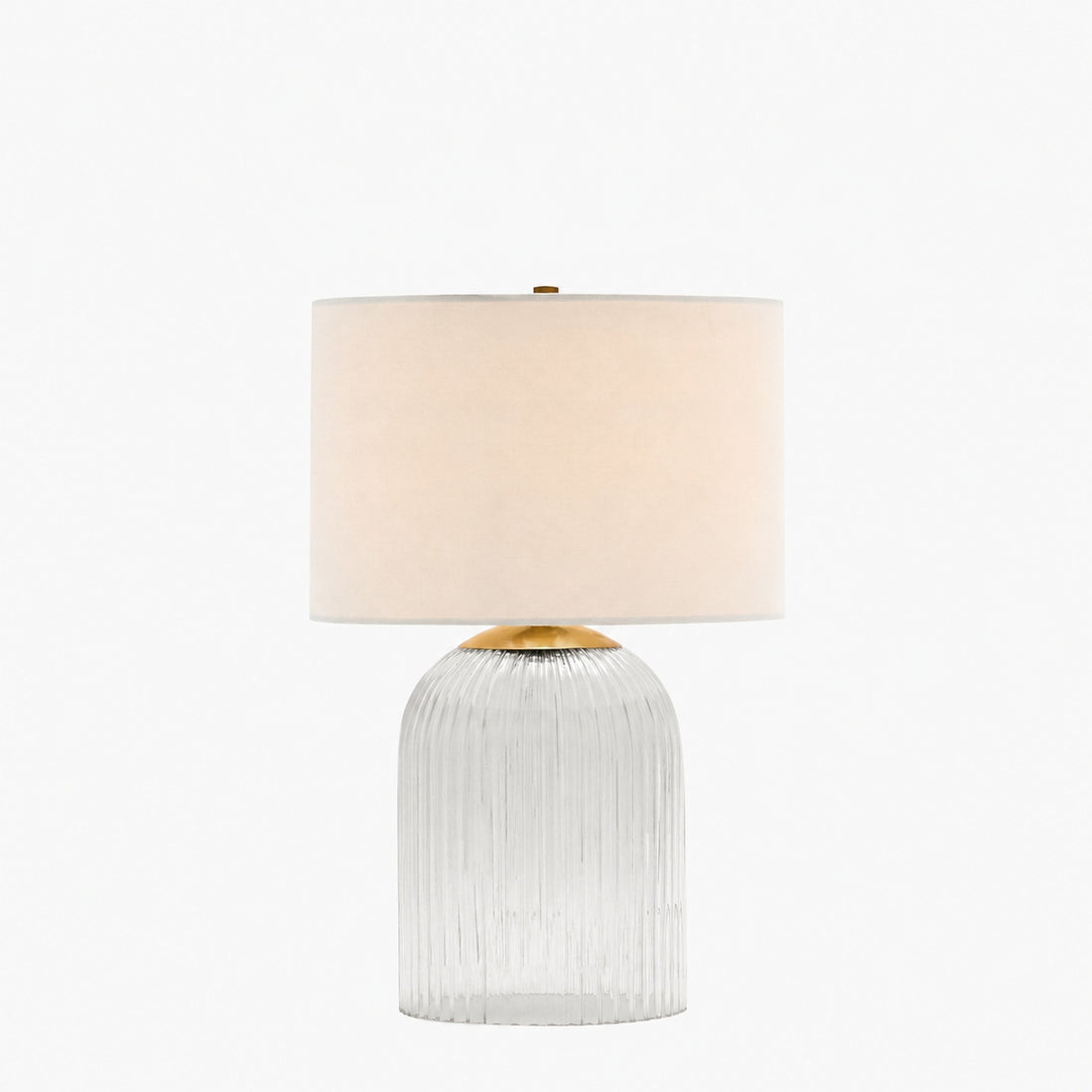 Bravira Ribbed Glass Table Lamp - Modern Lighting with Linen Shade
