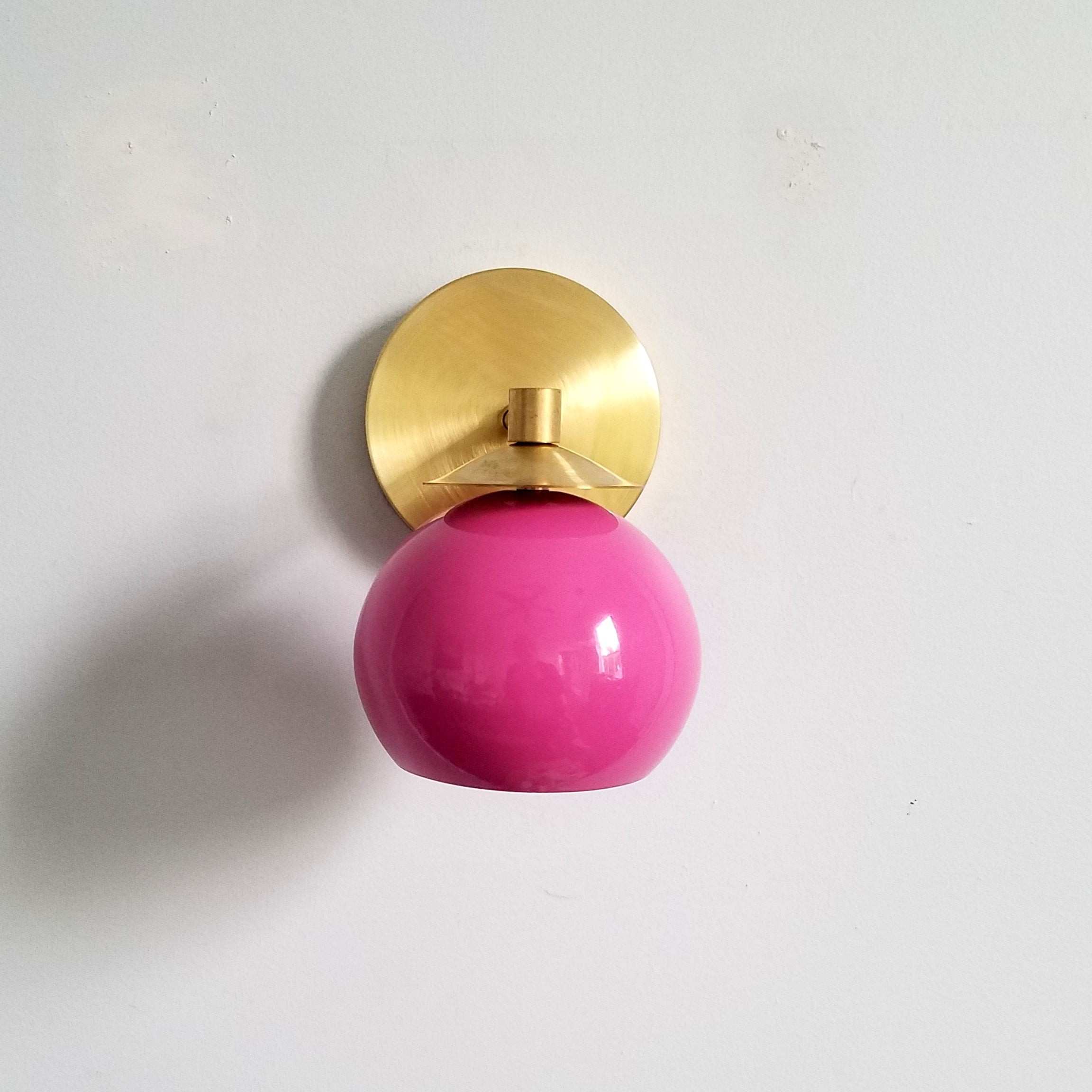 Mid-Century Wall Sconce - Brass Accents with Metal Shade Options