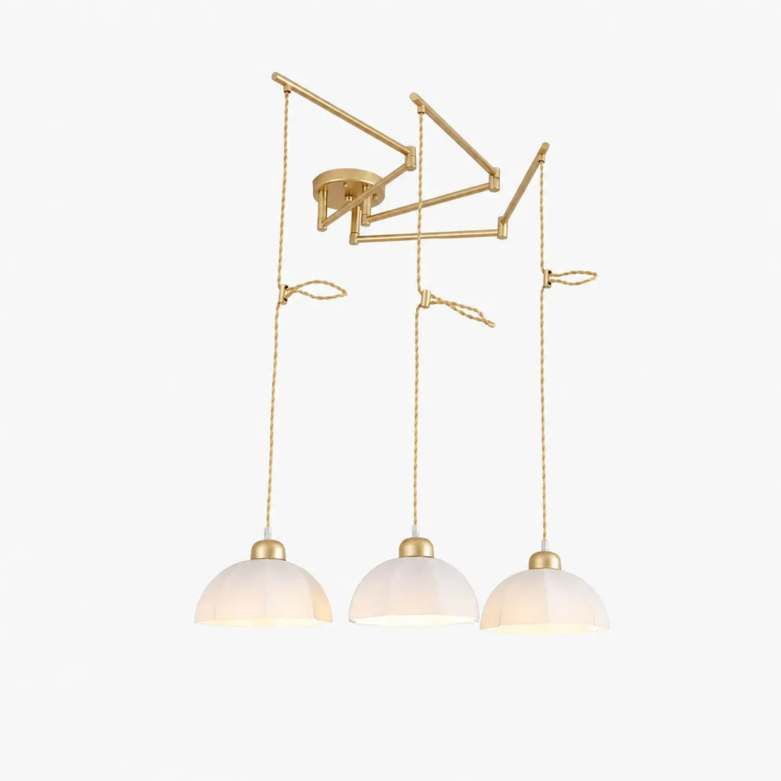Gold Style C three-light pendant