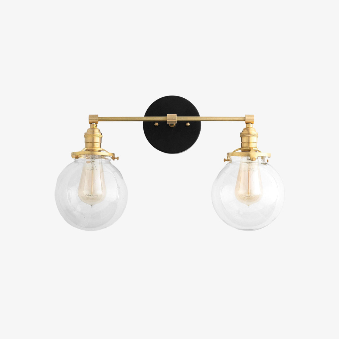 Lumio Globe Glass Globe Vanity Light - Modern Two Light Bathroom Sconce