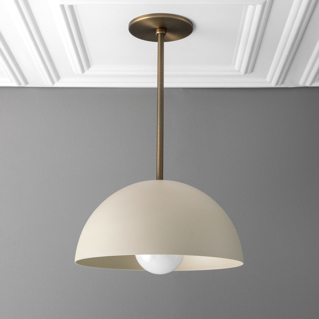 Metio Dome Neutral Dome Pendant - Modern Metal Accent Lighting
