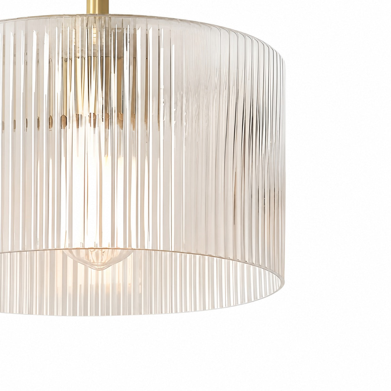 Rivora Ribbed Glass Semi Flush Ceiling - Modern Farmhouse Ceiling Light for Bedroom and Hallway U09