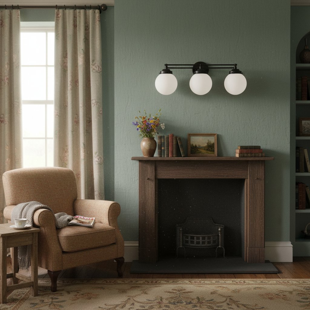 Glorica Glass Contemporary Vanity Light - 3 Light Globe Bathroom Fixture Opal Glass