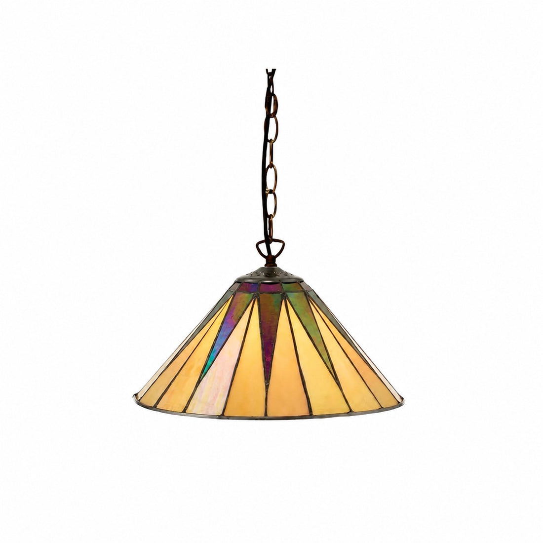 TF Dark Star Tiffany Pendant – Stained Glass Geometric Design Ceiling Light for Living Rooms