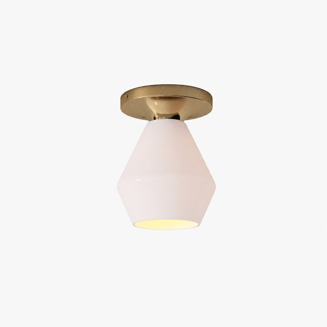 Merin Minimalist Sleek Geometric Glass Flushmount Light