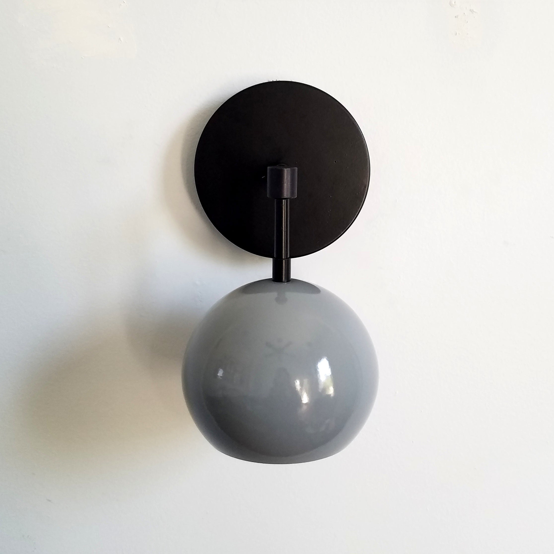 Contemporary Slate Grey Wall Sconce Globe Light