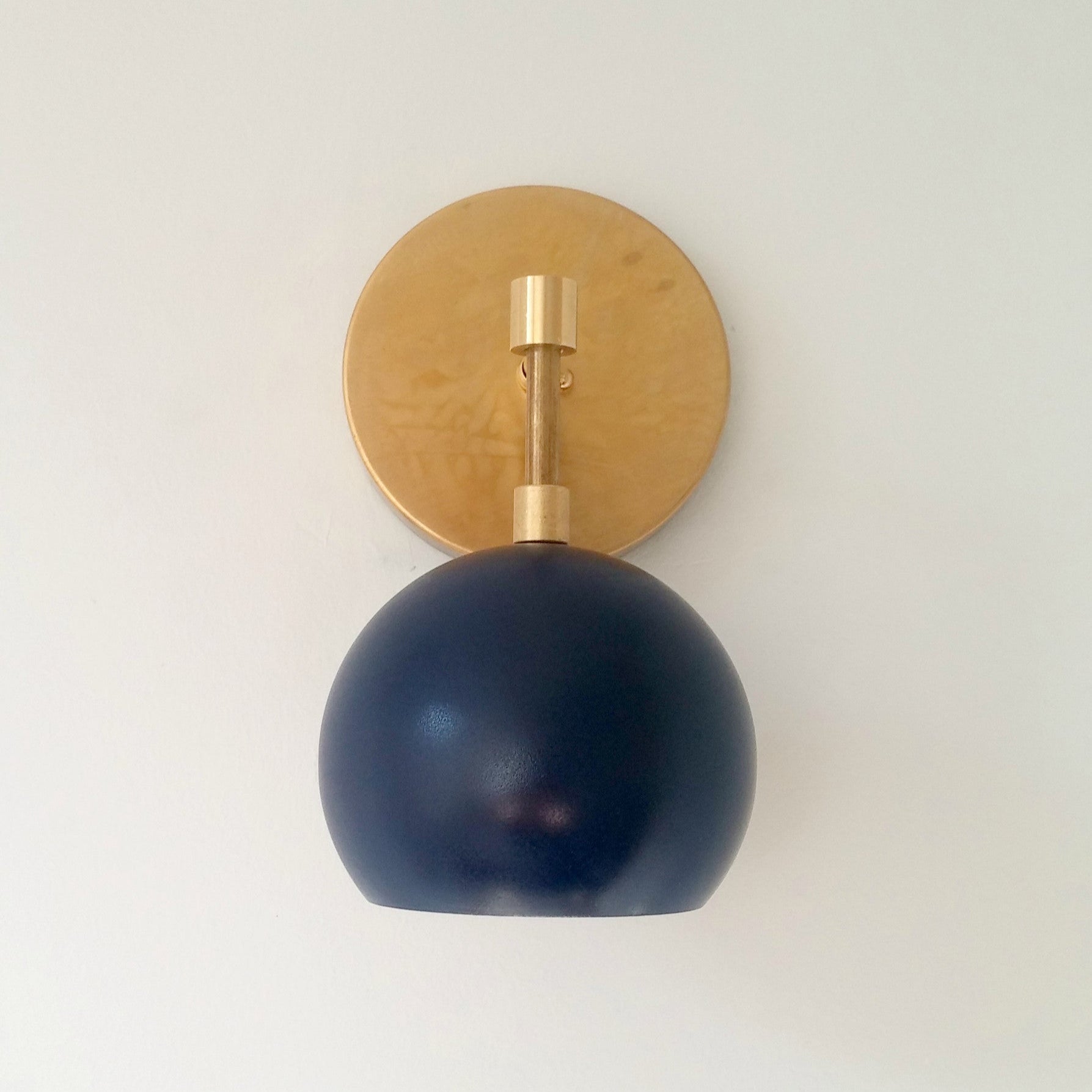 Modern Stylish Navy Globe Accent Wall Sconce