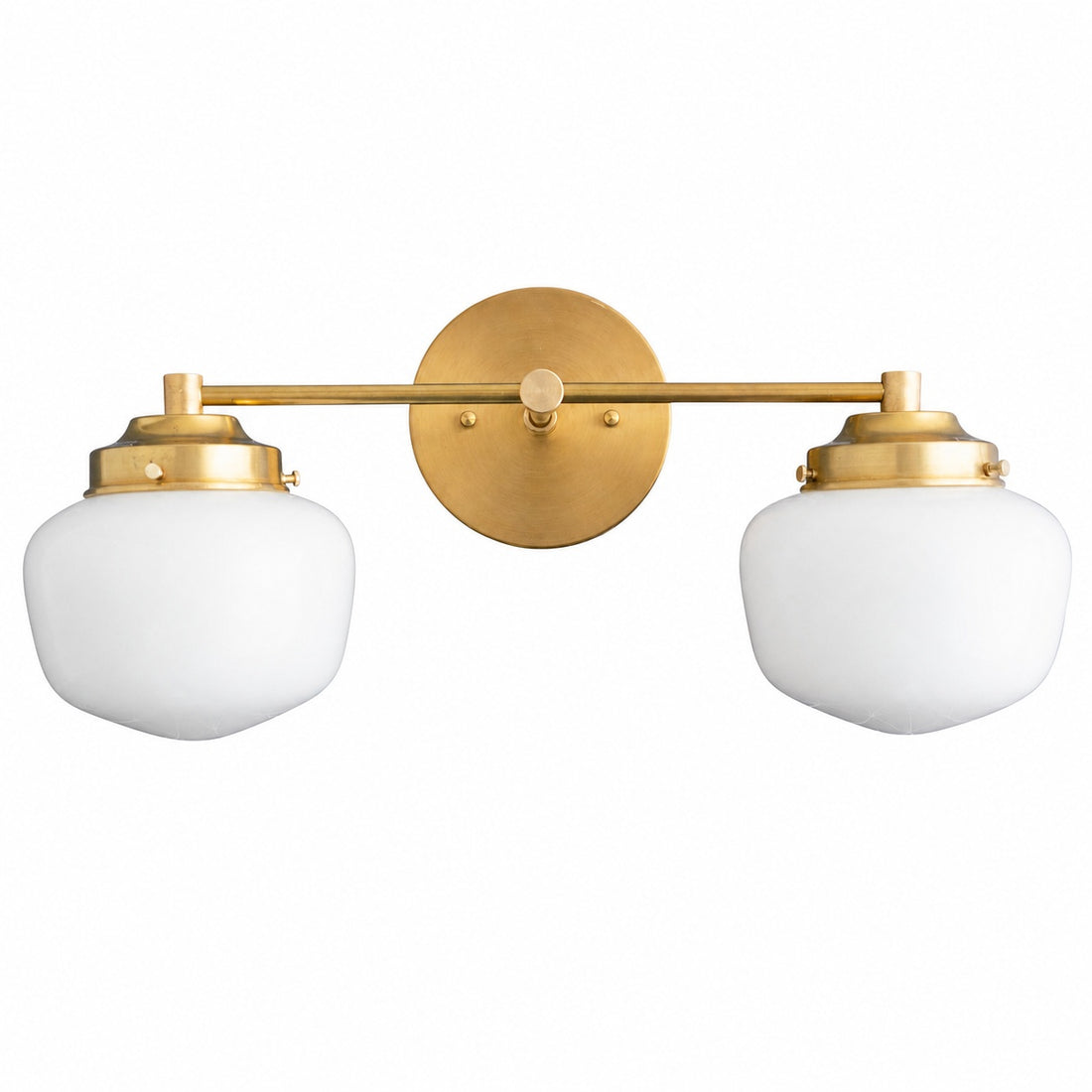 Opalume Glass Art Deco Vanity Light - Bathroom Wall Sconce with White Glass Shades
