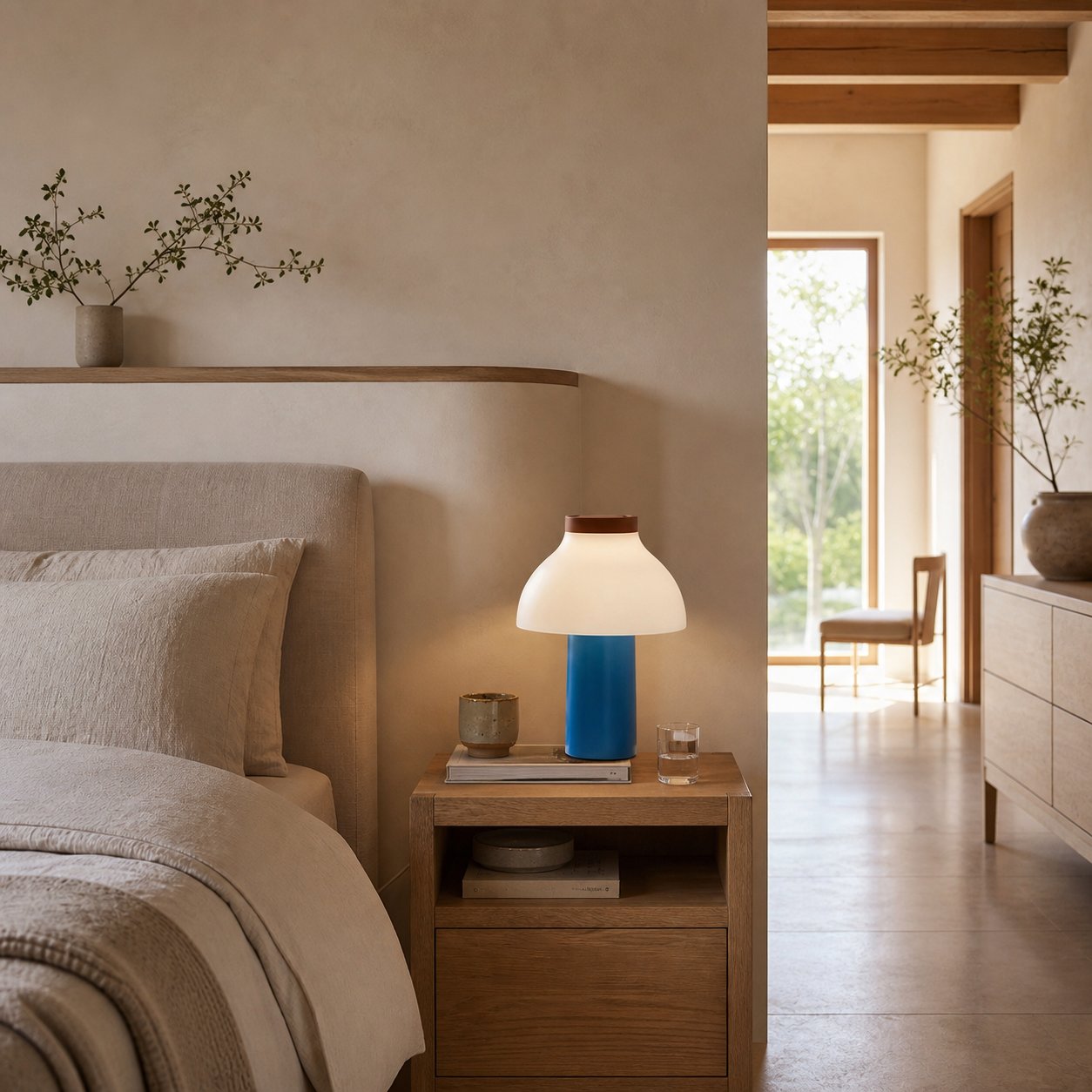 Modern Portable Table Lamp – Minimalist Rechargeable Light for Indoor Outdoor Use