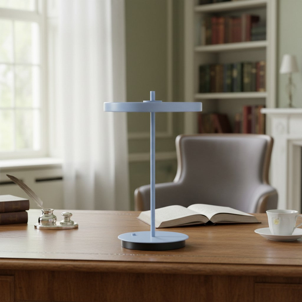 Astris Modern Minimalist Metal Table Lamp Soft LED Illumination for Living Room and Office