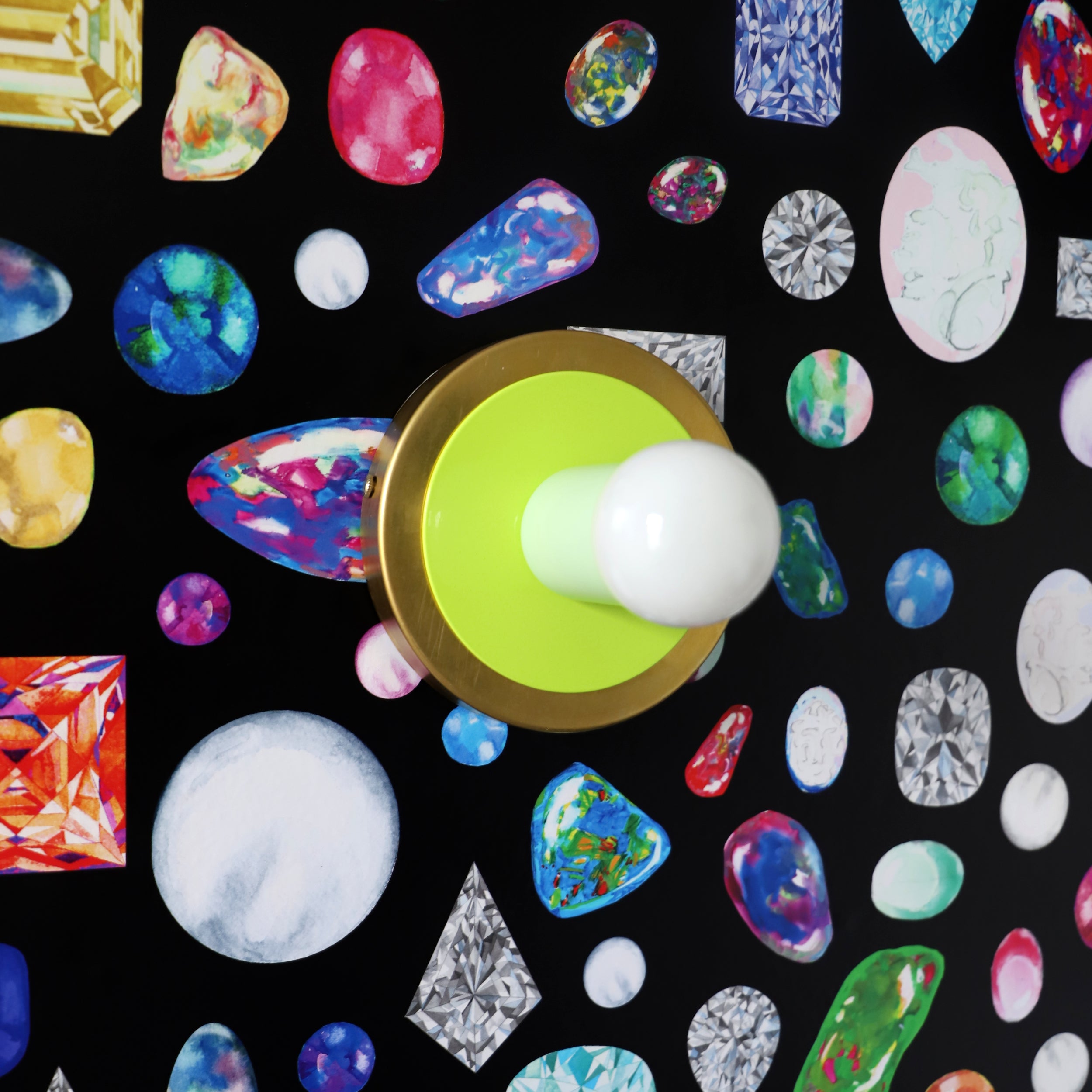 Colorful Wall Sconce - Modern Brass & Chrome Accent Lighting Fixture