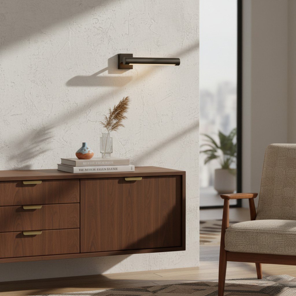 Zorv Sleek Picture Light – Ribbed Metal Frame Wall Light for Art or Photo Display