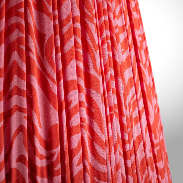 Grainora Table Lamp with Wooden Grain Base - Fabric Lampshade for Living Rooms